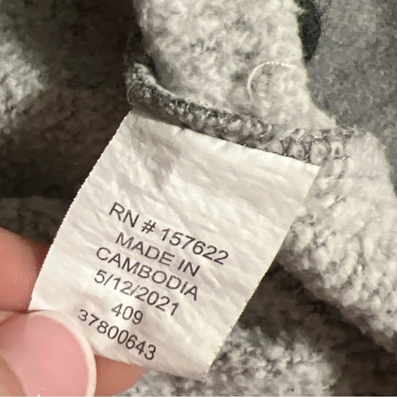 Eddie Bauer Boys Camp Fleece Hoodie Olive Green Camo Size L (14/16) Youth - Picture 6 of 7